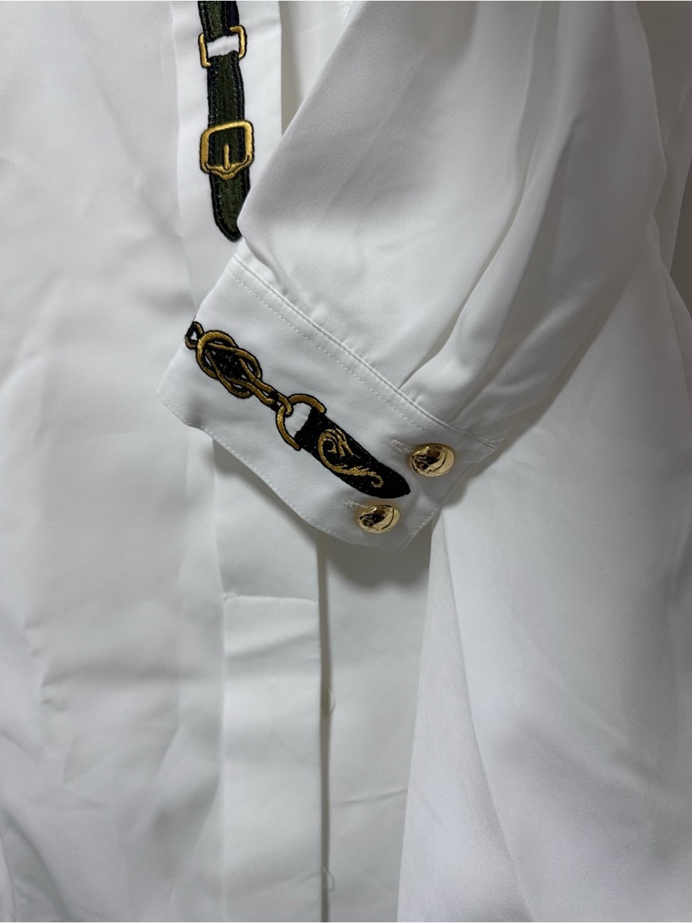 Vintage Lucia White Equestrian Trompe L'oeil Shirt — Edward Chapman Exclusive - Picture 11 of 11